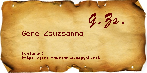 Gere Zsuzsanna névjegykártya